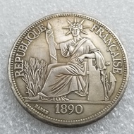 1890 Year France Trade Dollars - Indochina 1890 French feng shui coin collectible souvenir