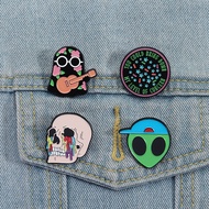 21 pilots rock band peripheral alloy brooch alien rainbow skull badge costume accessories(Brooches &