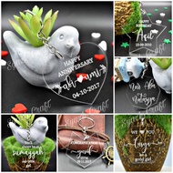 Engrave Keychain (POD4) Custom Made Keychain Couple Keychain Happy Fathers Day Mothers Day Keychain 