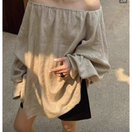 LONG off-the-shoulder long-sleeved shirt CHUN wears 2 STYLES OF Samhyewear SHIRT SLEEVES