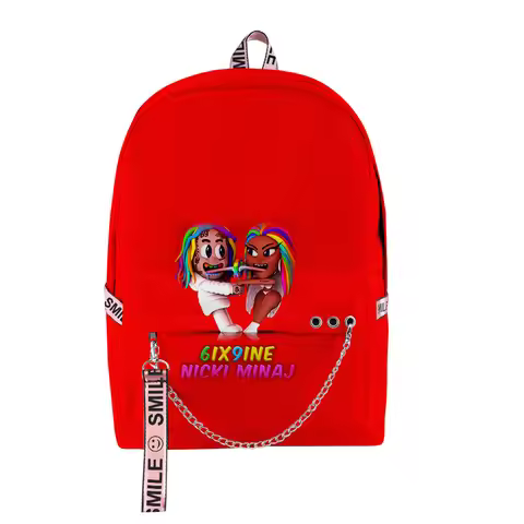 Fashion Novelty Cool 6ix9ine Student School Bags Unisex 3D Print Oxford Waterproof Notebook multifun