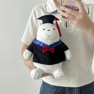 XIANS Dr. Cap Panda Doll, We Bare Bears Bare Bear Peluche Toy Plush Toys, Gifts Graduation Season 27cm Grizzly Panda Plushies
