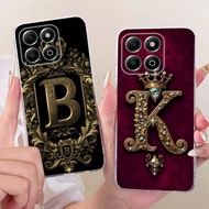 For Honor X6a Case WDY-LX1 WDY-LX2 Cover Retro Crown Letters Soft Slim Silicone TPU Phone Case For H