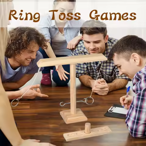 Party Games Bundle Ring Toss Games for Kids Adults Home Party Drinking Games Fast-paced Handheld Woo