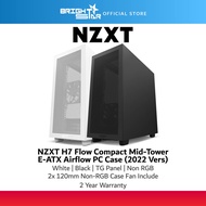 NZXT H7 Flow E-ATX Mid-Tower PC Case 2x 120mm Non-RGB Fans - Black/White
