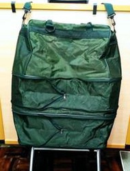 三層五輪折疊旅行袋旅行箱行李箱側背袋手提袋登機箱地攤袋購物袋批貨袋板輪袋69cm*48cm*32cm內有防水層 軍綠色