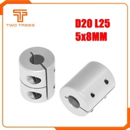 3D Printer T8 lead screw rigid shaft coupler clamp stepper servo motor coupling D20 L25 5x8x25mm for