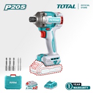 TOTAL Tools Cordless Impact Driver + Battery + Charger + Accessories (20V / 285Nm / 6.35mm / Brushle