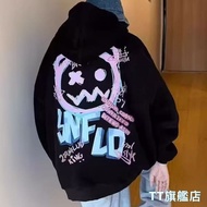 @@ TT Flagship Store Large Size Long-Sleeved Hooded T Brushed Sweatshirt University Couple Clothes T