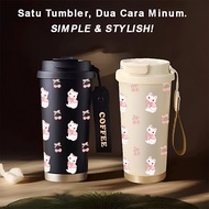 Cute Coquette Tumbler 500ml Stainless Steel 316 Portable Drinking Bottle Simple Stylish & Aesthetic 