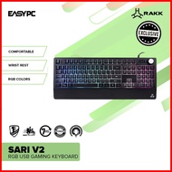 ∆ ☾ ❤ EasyPC | RAKK Sari V2 RGB Usb Built-in Wristrest Doubleshot Keycaps Gaming Keyboard