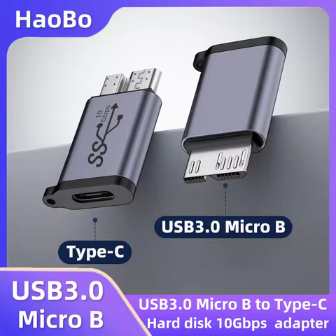 Micro B USB C 3.0 Male to Type C Female Adapter Type-C USB3.0 Micro B Connector for External Hard Dr