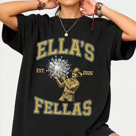 Ellas Fellas Vintage Tee T-Shirt, Matching Squad Friends Gift, Retro Group Outfit Graphic Tee