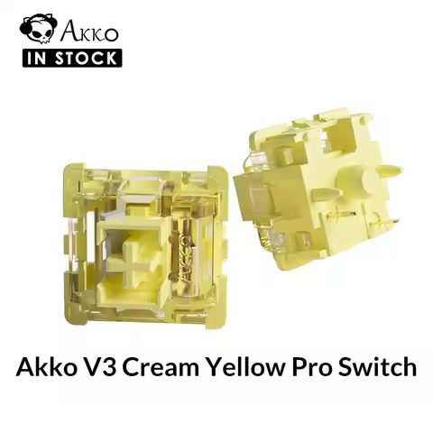 Akko V3 Cream Yellow Pro Switch 5 Pin 50gf Linear With Stable Dustproof Stem For Mx Mechanical Keybo