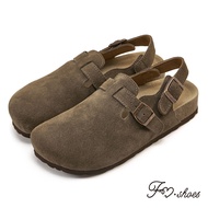 FM SHOES Full Genuine Leather Arch Decompression Suede Steamed Bread SHOES Khaki