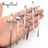 MagiDeal 6x Knight Sword Charms Retro Long Swords DIY Cosplay Scense Props Jewelry Charms