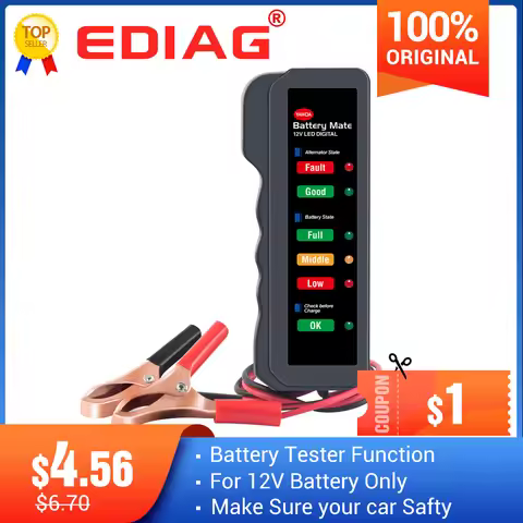 Car Battery Tester Digital Alternator Tester Ediag BM310 for Auto Car Motorcycle Display Car Vehicle