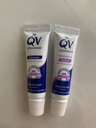 $18/2pcs包平郵 QV Cleanser & Moisturising Lotion 10g 保濕潔面 潔膚乳 保濕潤膚霜 QV 旅行裝 qv samples