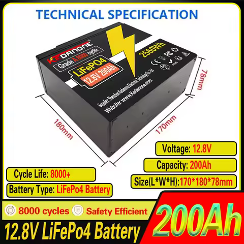 🔥12V 220AH LiFePO4 32700 🔋Battery BMS RV Rechargeable Lithium Iron Phosphate, Solar Marine Overland 