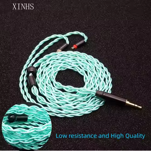 XINHS F05 4-core Guhe Single Crystal Copper Silver Plated High end Earphone Upgrade Cable