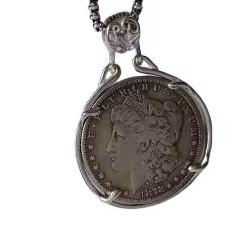 Vintage Pendant with Morgan Dollar Silver Plated Decorative Festival Gift Coin