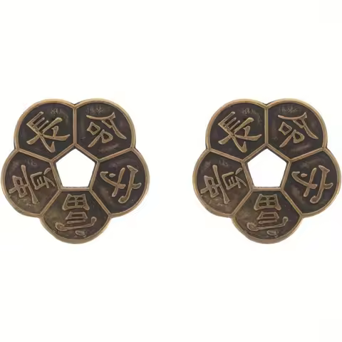 2pcs Feng Shui Coins, 2.16 Inch Brass Chinese Lucky Coins Chinese Dynasty Time Novelty Good Lucky Ch