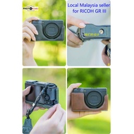 Ricoh GR III GR IIIx half case, PU leather, magnetic base, GR 3, sarung Ricoh GR III