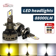 Tricolor LED headlight H4 H7 H11  Fog Light  Bulbs H1 H3 9005 HB3 9006 HB4 H8 H9 100W 3000k 4300k 60