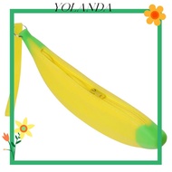 YOLAN Silicone Pen Bag, Yellow 2.36*7.87 Inch Banana Zero Wallet, Creative Silicone Banana Shape Pur