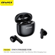 AWEI - T68 ENC丨四咪ENC降噪藍牙耳機丨無線藍牙耳機丨新款藍牙耳機丨超長待機丨運動耳機 丨黑色（2119）