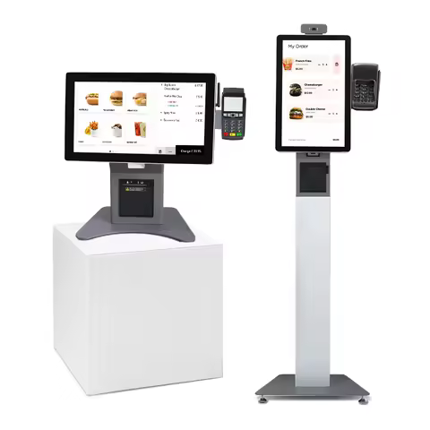 15.6 21.5 Inch LCD Touch Screen Ordering Machine Terminal Food Restaurant Pos Self Service Checkout 