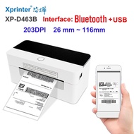XP463B Thermal Label Printer Bluetooth Shipping Label Printer Small Postage Sticker Printer for Barcode Address