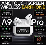 A9 PRO Smart Touch Screen Bluetooth Earbuds ANC Noise Cancellation