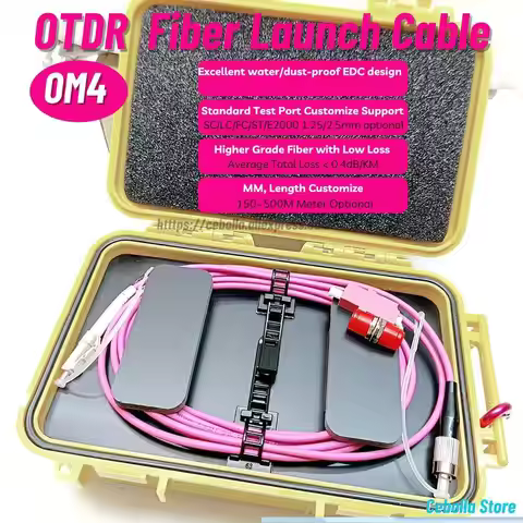 OM4 Fiber Optic OTDR Launch Cable Ring MM,0.5KM FC/UPC-LC/UPC 100/150/300/500M Multimode Fiber Optic