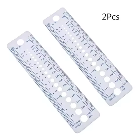 Hot sell 2pc knitting Needle Gauge Inch cm ruler tool 16x4cm Size(UK, US, Canada size) sewing tool 5