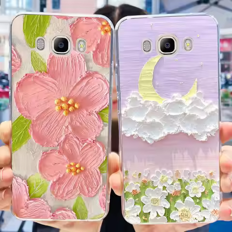 For Samsung Galaxy J7 2016 J710F Case Popular Flower Clear Silicone Soft Cover For Samsung J5 2016 J
