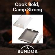 BUNDOK 6mm Thick Iron Plate Grill with Lid 26x18cm Camping BD-478