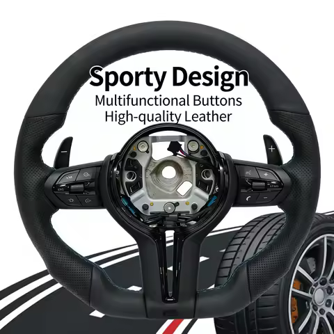 M Black Leather Steering Wheel For BMW X5 X6 F15 F20 F30 F32 F36 F40 E46 E53 E87 E89 E90 E91 230i 44