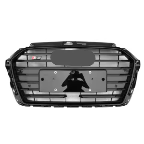 For RS3 Style Front Sport Hex Mesh Honeycomb Hood Grill Gloss Black For Audi A3/S3 8V 2017-2019 Car 