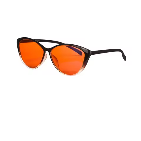 Women Glasses Y2k Cat Eye Big size Anti Blue Light Computer Glasses No Diopter Red Orange lens Bette