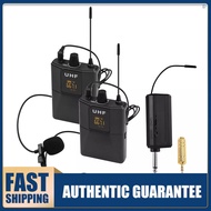 toolwe UHF Wireless Microphone System with Microphone Body-pack Transmitter and Receiver 6.35mm Plug with 3.5mm Adapter for Speaker Audio Mixer DVD