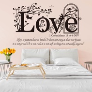1 Corinthians 13 V 4-8 NIV Christian Bible Verse Wall Sticker Bedroom Living Room Religion Family Lo