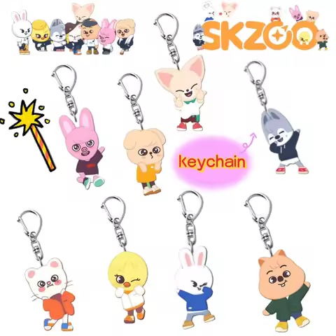 Stray Kids SKZOO Wolf chan Leebit Quokka Personality Creative Acrylic Keychain for Men and Women Bac