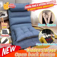 🔥Local Seller+Free GIFT🔥Upgrade Lazy Floor Sofa Tatami 6/7Grids Lazy Sofa Chair Foldable Detachable Washable Five Speed Adjustment Recliner Sofa Chair Soft Comfortable Lazy Chair Sofa Bed