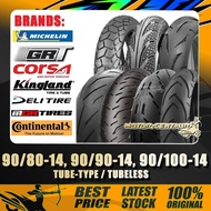 TAYAR 90/80-14,90/90-14,90/100-14 KINGLAND,DELI,CONTINENTAL,CORSA,MICHELIN,VIVA,FKR,GRT TUBELESS/TUB