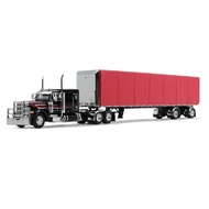 DCP 1: 64 Peterbilt 379 Truck 53 Feet Tape Type Trailer Tarpaulin Truck Alloy Model