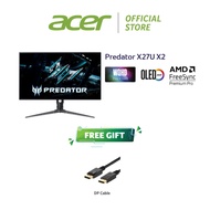 Acer Predator X27U X2 Monitor (QD-OLED/26.5'' WQHD/240Hz/0.03 Response rate/DCI-P3 99%/Built in Spea