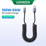 UGREEN 100W 6A Spring USB Type C Cable for Car Styling Storage Flexible 2A Charging Cable USB C for 