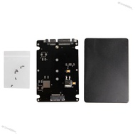 qh1nm666m_ Black Case B + M Female 2 M.2 NGFF  SSD to 2.5 SATA Adapter for 2230/2242/2260 / 2280mm m