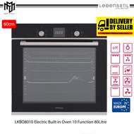 [Delivery by Seller] Lebensstil LKBO-8010 Electric Built-in Oven with 10 Function 60cm 80L - LKBO801